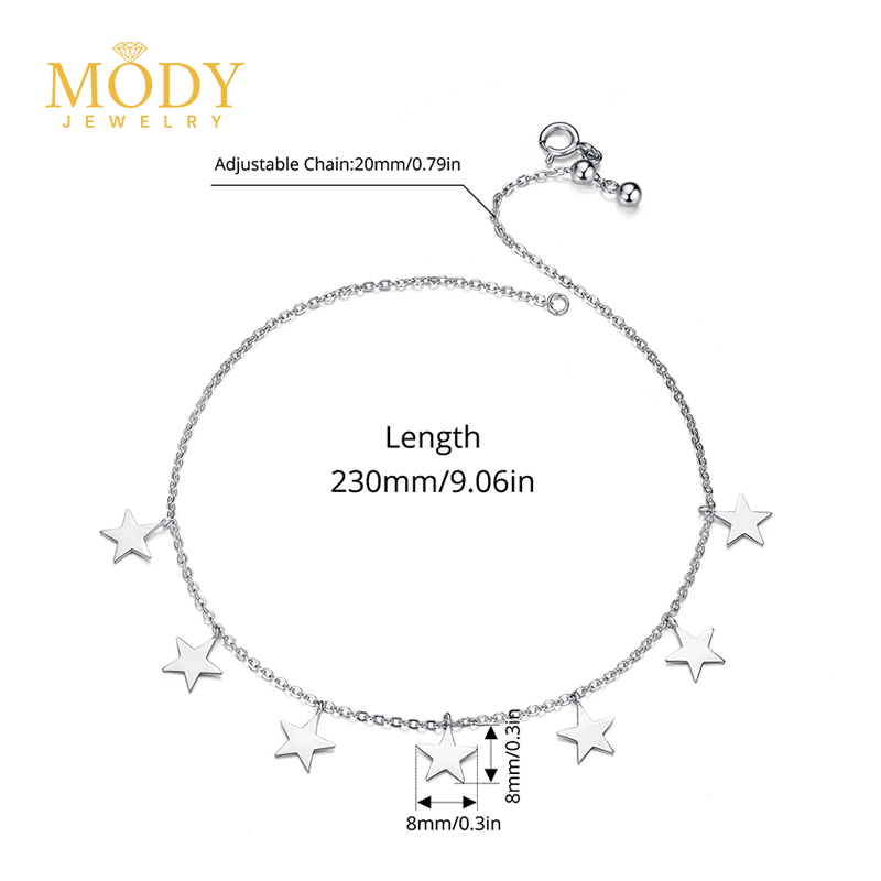 star Anklet Silver Bracelet